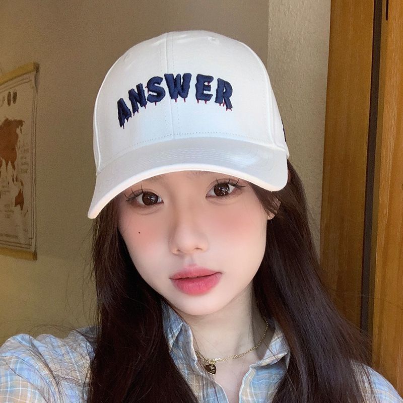 

Minimalist Three-Dimensional Letters Embroider Hard Crown Baseball Cap Couple Travel Breathable Face Slimming Outdoor Fashion Peaked Cap for Men C3653 White