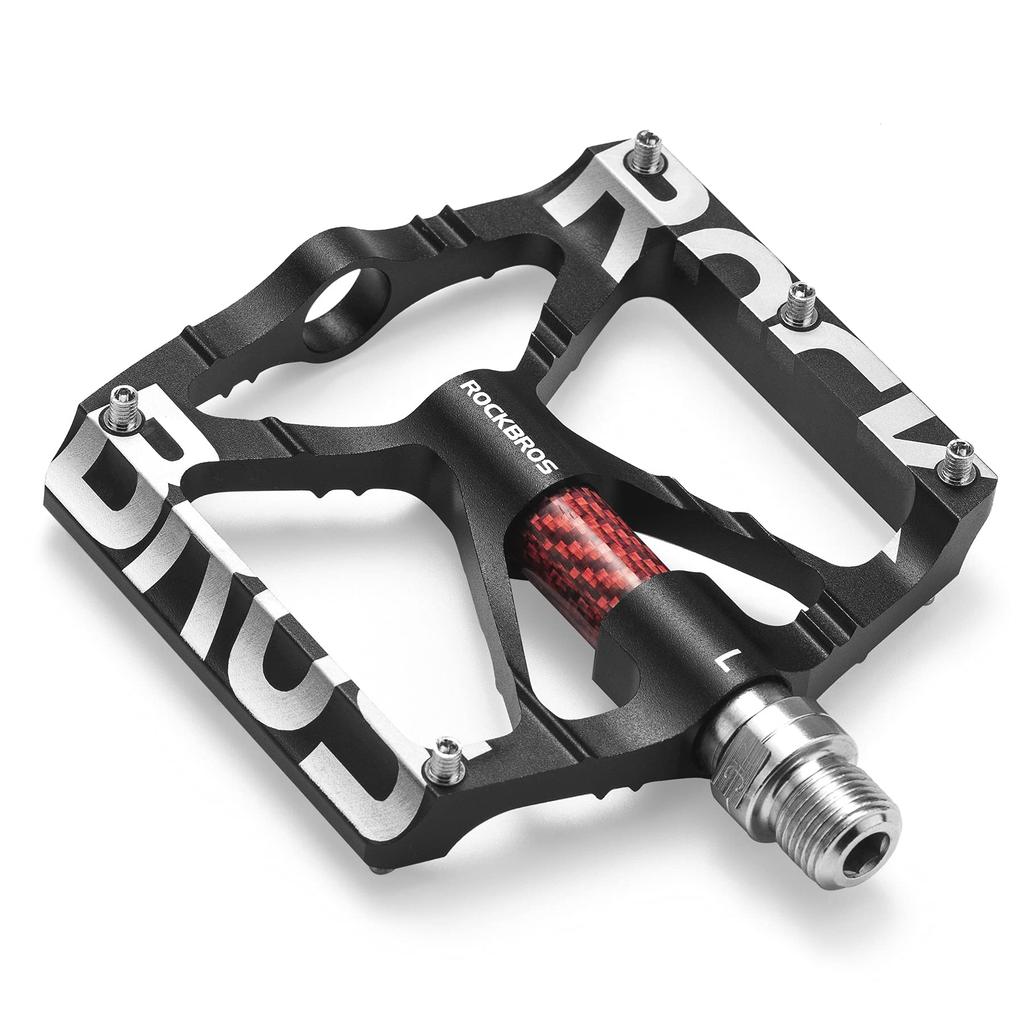 ROCKBROS Bicycle Pedals Flat Pedals for Road Hybrid and Mountain Bikes Aluminum Alloy Pedals with Reflectors - Bikes, Bikes, -