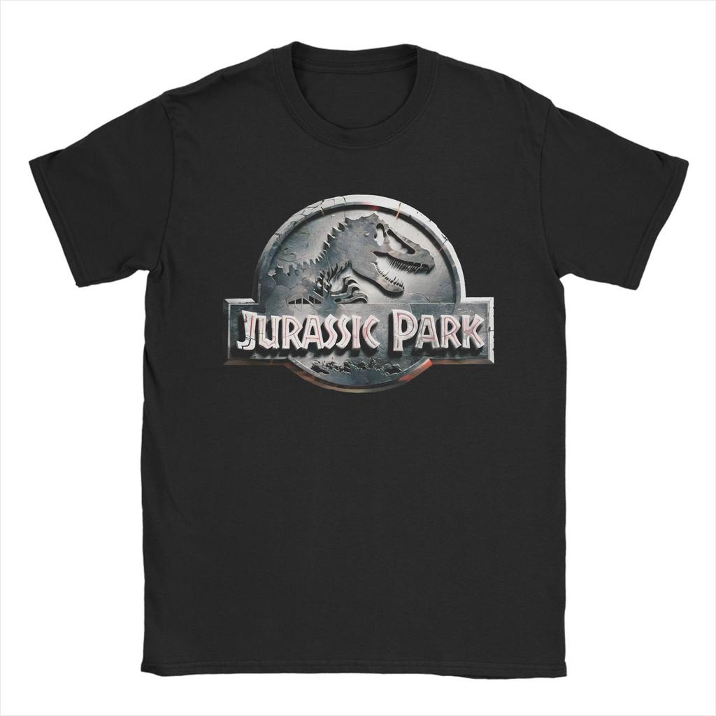 Men Women's Blue Jurassic Park Logo T Shirt  Cotton Clothing Awesome Short Sleeve Round Neck Tee Shirt Adult T-Shirt