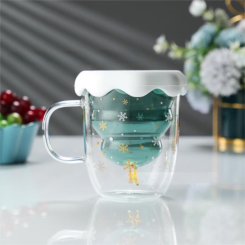 

Cute Christmas Double-Layer Glass Mug