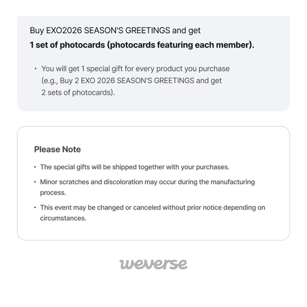 [pre-order] EXO 2026 SEASON'S GREETINGS