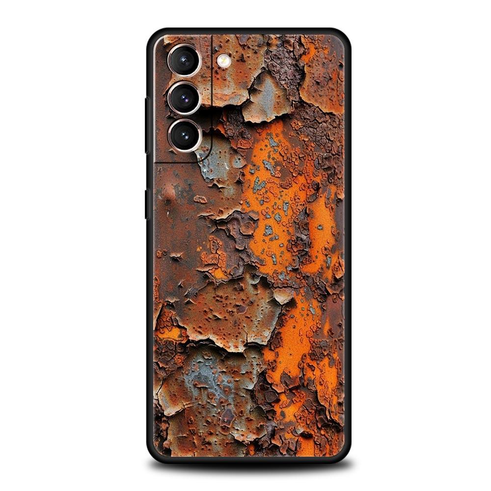 Vintage Industrieller Stil Rostige Handyhülle für Samsung Galaxy S26 S25 S24 S23 S22 S20 S21 FE Ultra S25 Edge Plus Weiche TPU Abdeckung