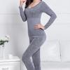 Modal Women Pyjamas Set Tops+Pants Sexy Slim Winter Warm Underwear Ladies Underwear