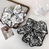 Flower Scrunchie Color Blocking Big Size Tripe Hair Tie
