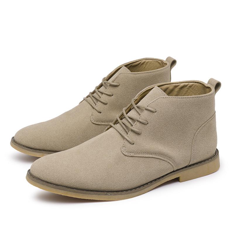 Men s European Style Leather Martin Boots, Large Size 46, Low-Top, Pointed Toe 43 хаки