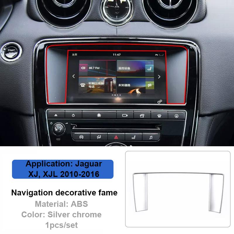 For Jaguar XJL XJ Button Cover Decals Chrome Car Button Stickers For AC Heater Control Switch For Jaguar XJ X351 Car Accesories