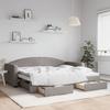 VidaXL Daybed with Trundle and Drawers Taupe 90x200 Cm Fabric 3197227