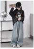 Girls' Autumn 2026 Wide Leg Jeans: Trendy Loose Fit Straight Banana Pants for Medium and Large Children