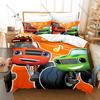 Blaze Monster Machines Theme Bedding Set 3 Pieces Kawaii Truck Print Quilt Cover Set Twin Full Queen King Size with Pillowcases