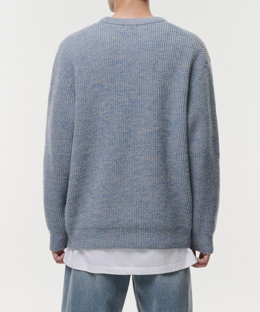 MUSINSA STANDARD Mixed Yarn Crew Neck Knit [Melange Blue]