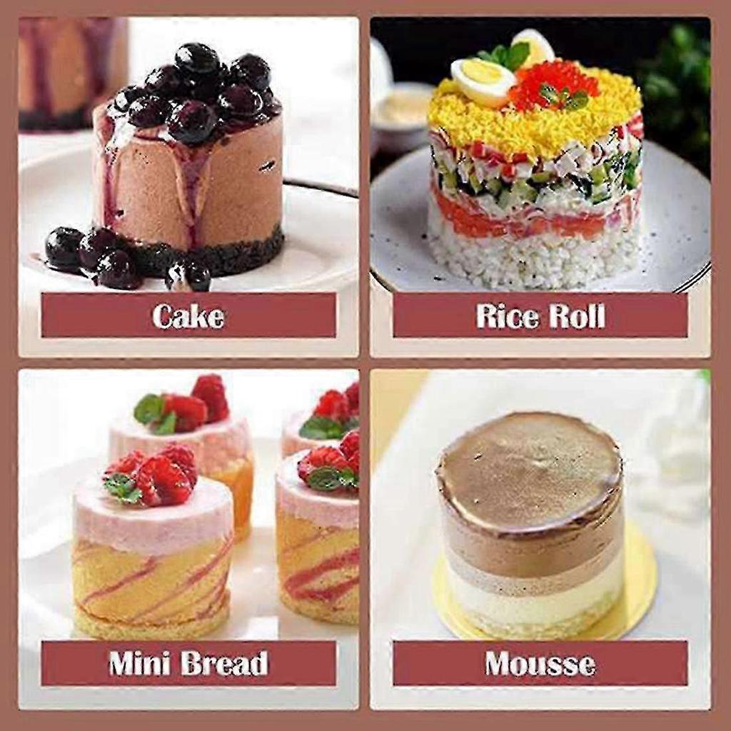 Edelstahl Mousse Ringe - Set von 10 Runde Keks Ausstecher Kuchenform