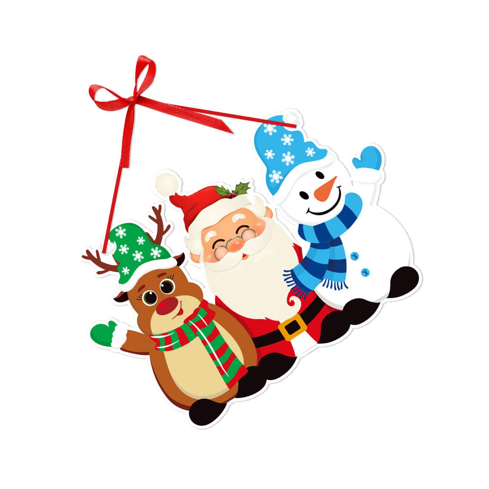 

Праздничное украшение Рождественский тематический дверной подвес Ручной работы Новогодняя вечеринка Подвески на окна Настенные аксессуары 3