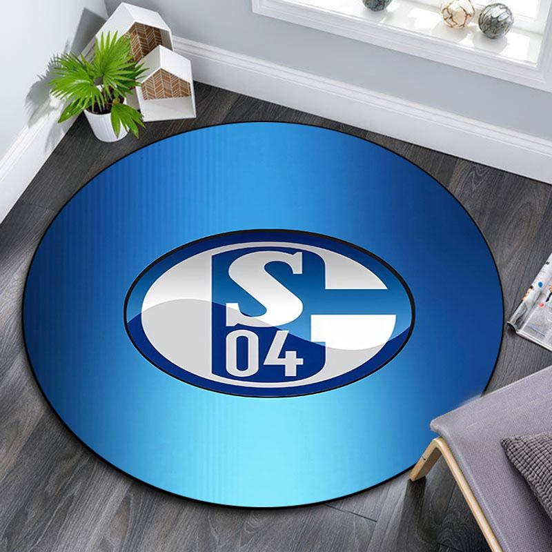 FC Schalke 04 Pattern Round rug,Carpet Rug for Living Room Bedroom Playroom ,Non-slip Floor Mat,Holiday Gifts and Birthday Gifts.