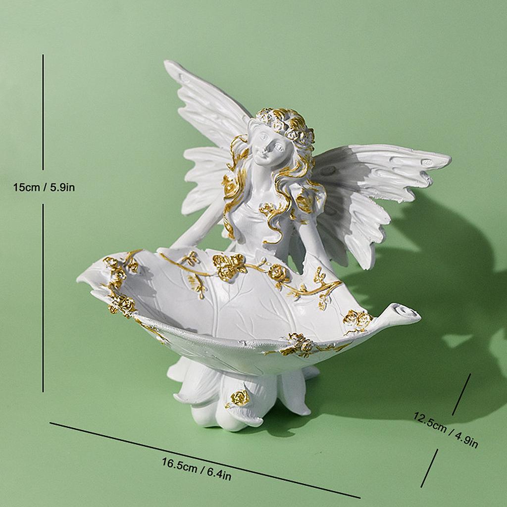 Angel Candle Holder Resin Decorative Props Handmade Sculpture Cute Figurine Fairy Candle Ornaments Office