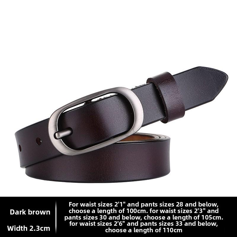 Elliptical Alloy Buckle Leather Women Belt For Fashion Casual Office Gift Use