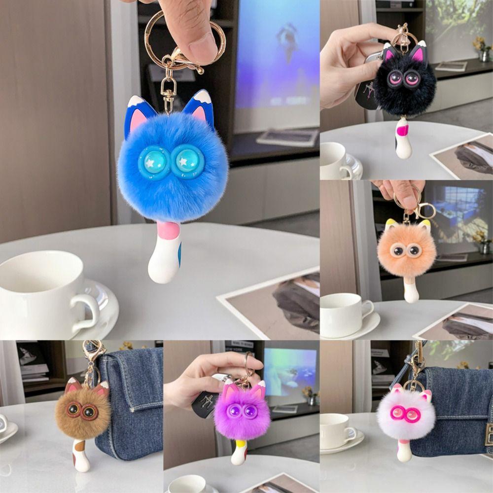 DIY Cat Keychain Creative Couples Keychain New Imitation Plush Pendant