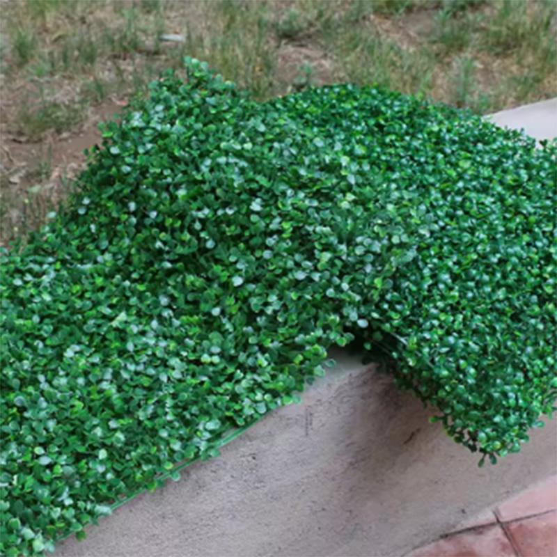 1pc/2pcs Artificial Plant Walls Foliage Hedge Grass Mat Greenery Panels Fence Home Decor Fake Plants Garden Simulated Lawn