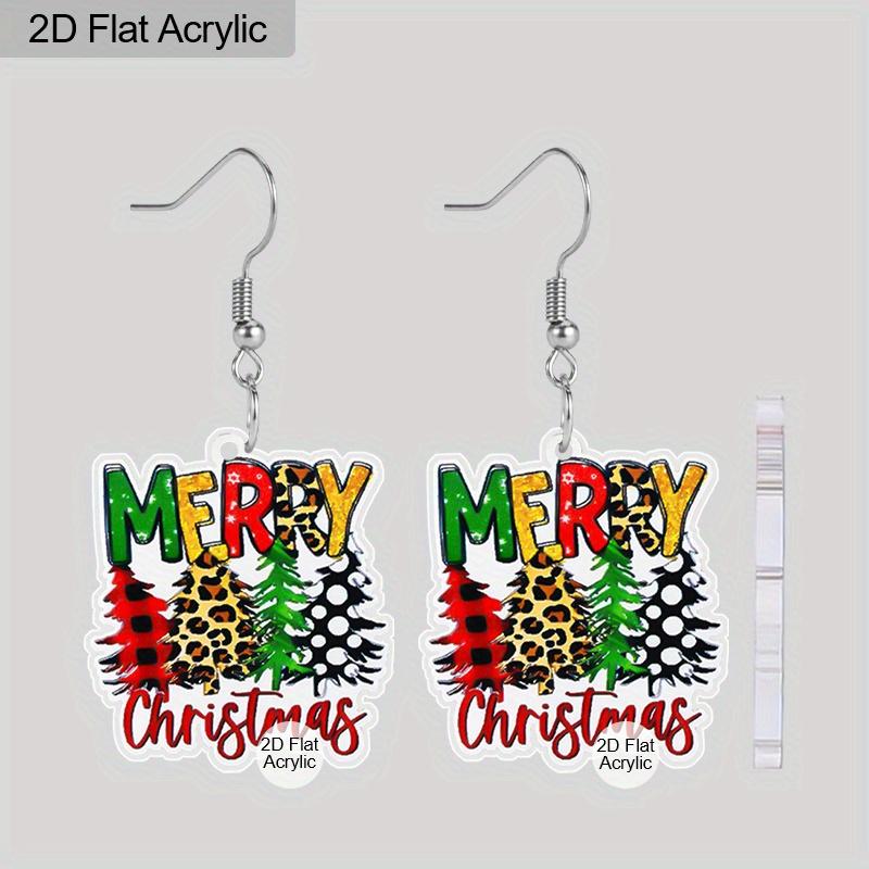 

Плоские 2D серьги-подвески в виде рождественской елки, легкий акриловый материал, идеальный выбор для подарков на вечеринку и ювелирных подарков.