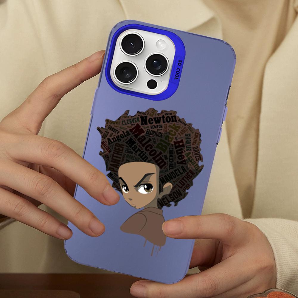 Huey Freeman Boondocks Phone Case For IPhone 16 15 14 13 12 11 Pro Max X XR XSMAX 8 7 Plus Matte Shockproof Back Cover