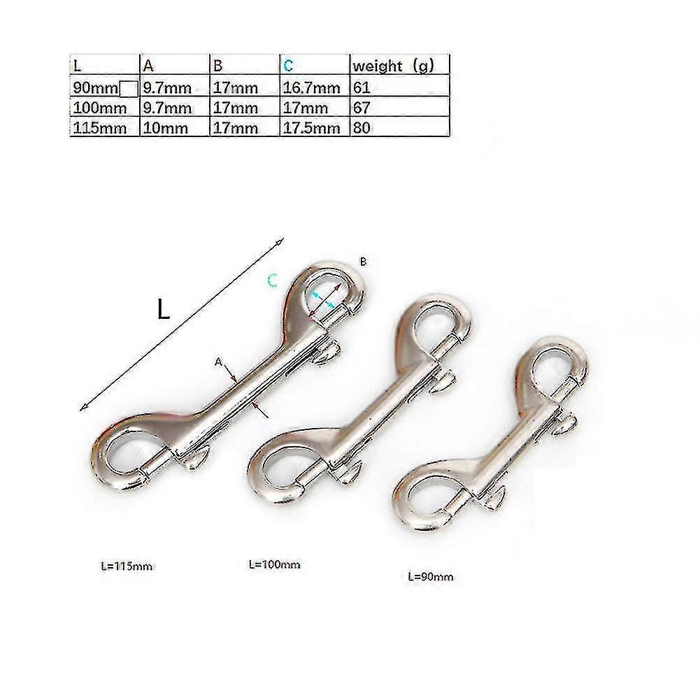5pcs 316 Stainless Steel Sucha Diving Double End Bolt Snap Hook Clips 100mm Boat Hardware Double En