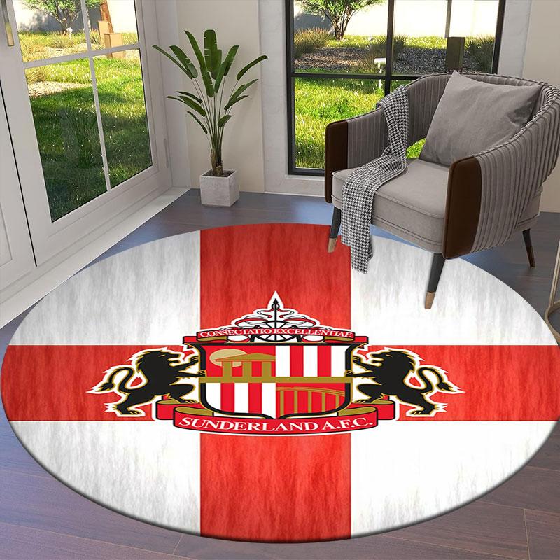 Sunderland A.F Round Area Rug,Carpet Rug for Living Room Bedroom Sofa Playroom Decor,Non-slip Floor Mat
