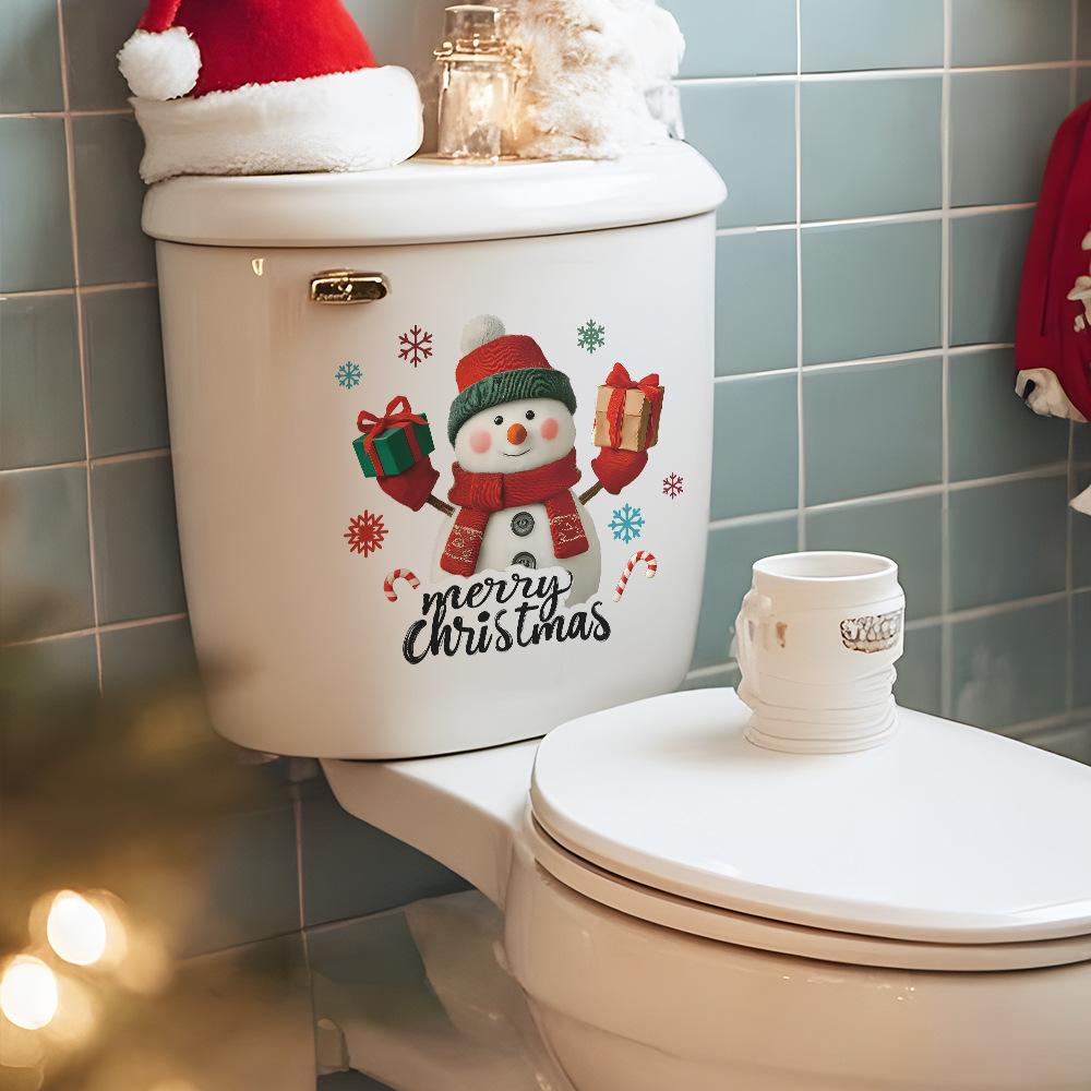 Personalized Christmas Snowman Snowflake Gifts and English Slogan Bathroom Decoration Stickers
