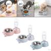 Bowl Pet Dishes, Feeder Feeding for Cats or Small Dogs Steel Double Bowls