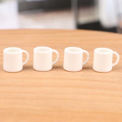 4Pcs/Set 1:12 Dollhouse Miniature Cup White Mug Water/Drink Cup Tea Cup Doll Toy