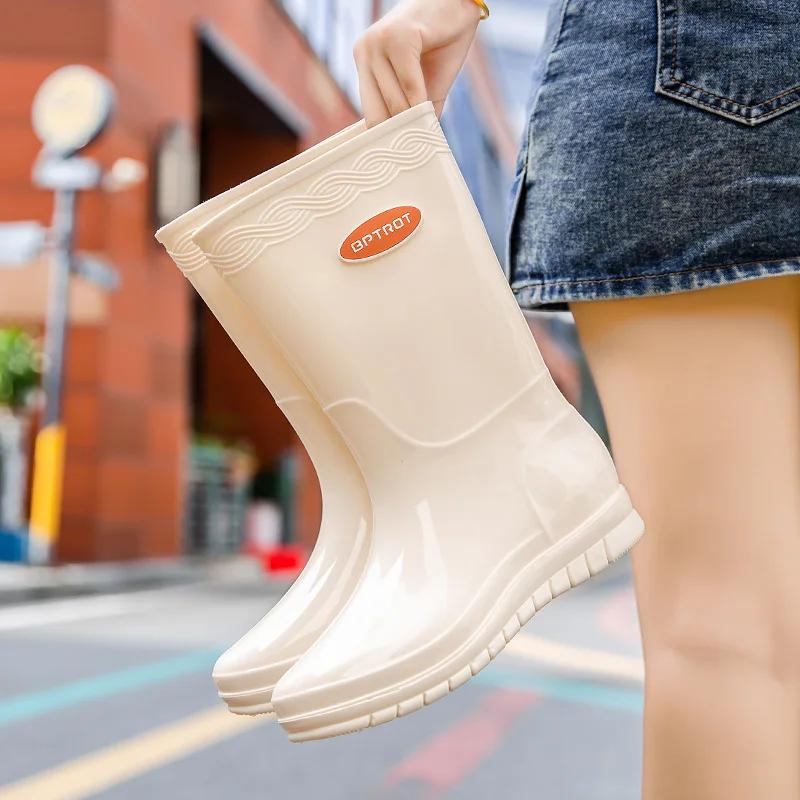 

Women s Shoes New Style Simple High-top Women s Rain Shoes Fashion Waterproof Rain Rubber Shoes for Women Outdoor Water Boots 36