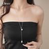 Stainless Steel Korean Ins Water Drop Tassel Necklace Accessories Women's Simple Sweater Chain Accessories