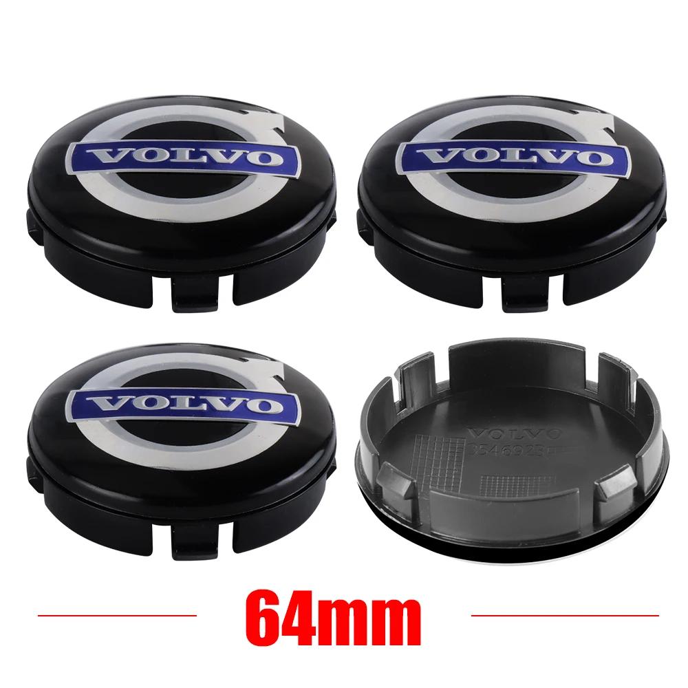 4pcs 64MM Original Hubcap Car Wheel Center Hub Cap Covers Covers Emblem Replacement For Volvo Rdesign T6 AWD C30 C70 S40 Styling xkcp12