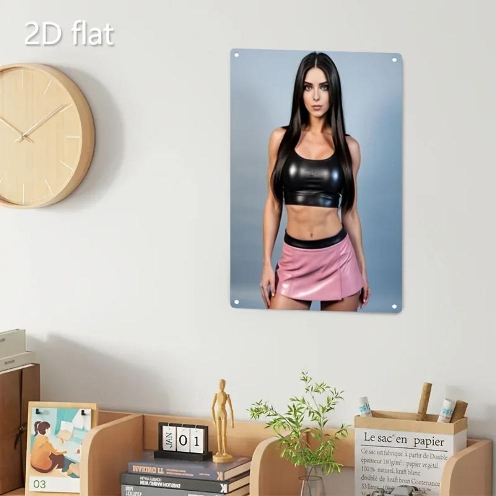 VHome Arte da Parete in Metallo Poster Minimalista Donna Cartello in Ferro Arredamento Ufficio di Casa Caffetteria