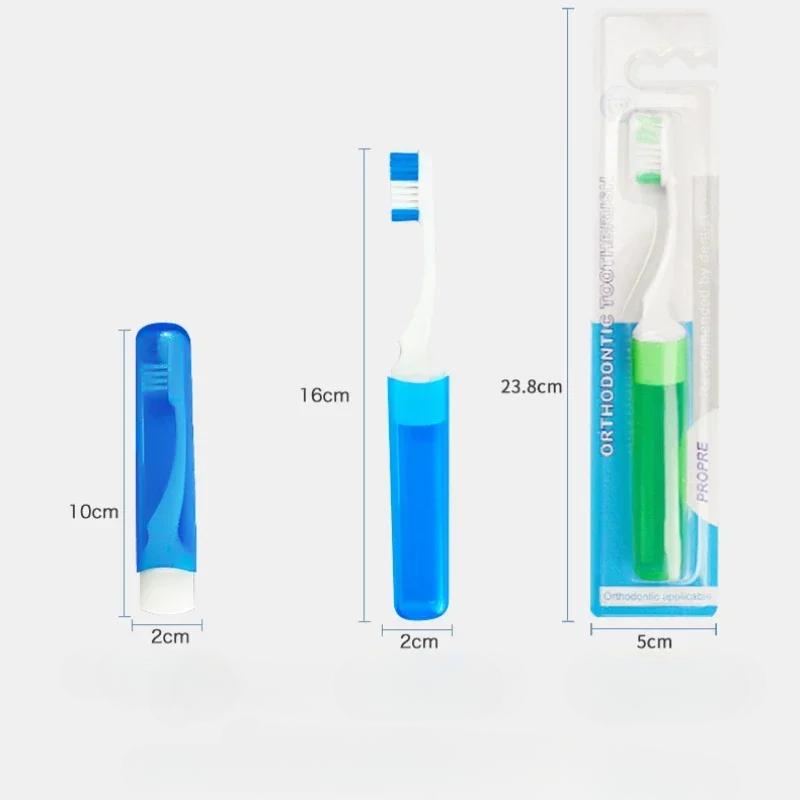 Wiederverwendbare, tragbare, faltbare Zahnbürste mit Zahnbürsten-Organizer, süße, faltbare Mini-Zahnbürste mit weichen Borsten für unterwegs nach Hause