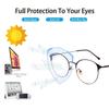 Natural Style Round Frame Metal Full Frame Simple Anti-blue Light Glasses