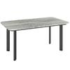 Outdoor Garden Coffee Table, Garden Table with Slatted Wood Plastic Composite Top and Metal Frame, Grey