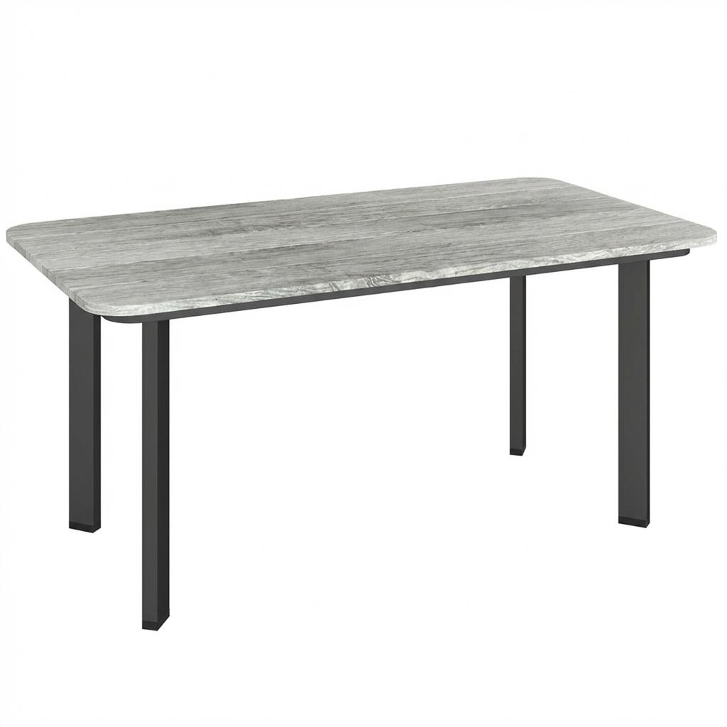 Outdoor Garden Coffee Table, Garden Table with Slatted Wood Plastic Composite Top and Metal Frame, Grey