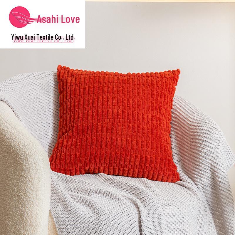 XUAI Corduroy Wheat Grain Backrest Pillowcase - Machine Washable Cover (Insert Not Included)