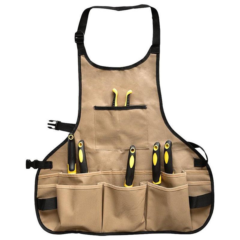 Waterproof Multi-Pocket Gardening Tool Apron Ideal for Mechanics Workwear Outdoor Garden Working Storage