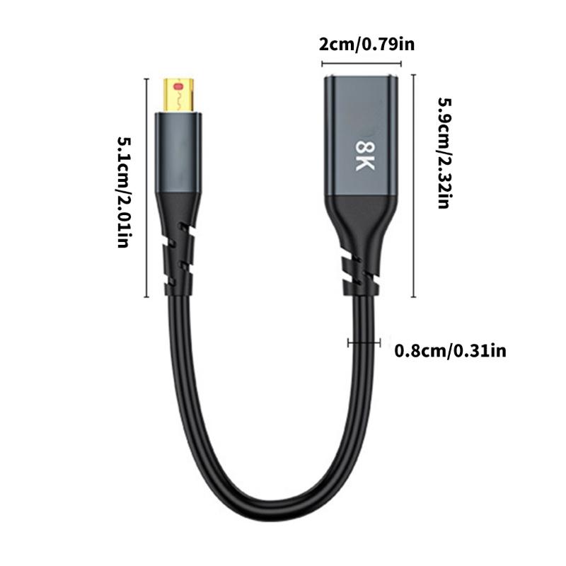 8K Mini to Cable Bi-Directional Mini to Cable 8K for Laptops Monitors