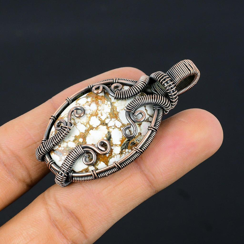 Wild Horse Pendant, 999 Copper Wire Wrapped Jewelry, Gemstone Pendant, Gift For Her Handmade Dainty Jewelry
