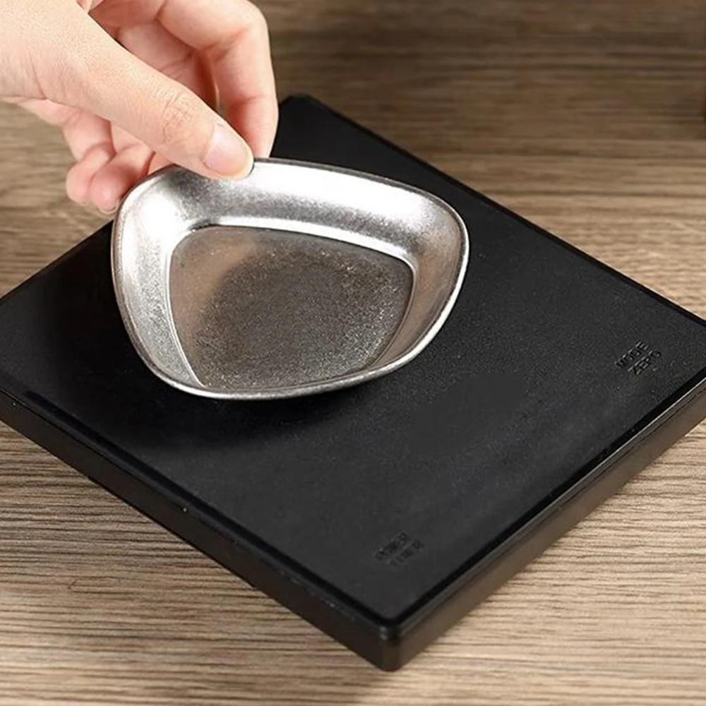 Coffee Bean Weighing Plate Stainless Steel Sauce Dish Plate Irregular Shape Storage Tray Kitchen Coffee BeanDose Tray Dosing Cup