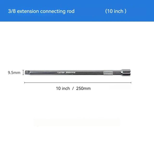 1/4 3/8 1/2 Socket Ratchet Wrench Extension Bar 50/75/100/125/150/250mm Long Bar Steering Sleeve Connecting Rod Accessories