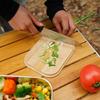 304 Stainless Steel Lunch Box Portable Lunch Box Outdoor Camping Cooking Wooden Cutting Board Wild Box Tableware Grain Container
