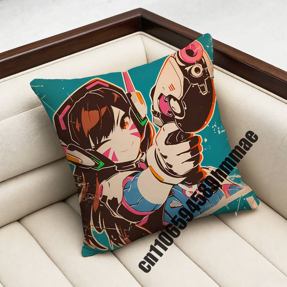 For Juno Ow DVA OOverwatch Throw Pillow Case Sham xcm xcm Square Home Pillowcase Cushion Cover