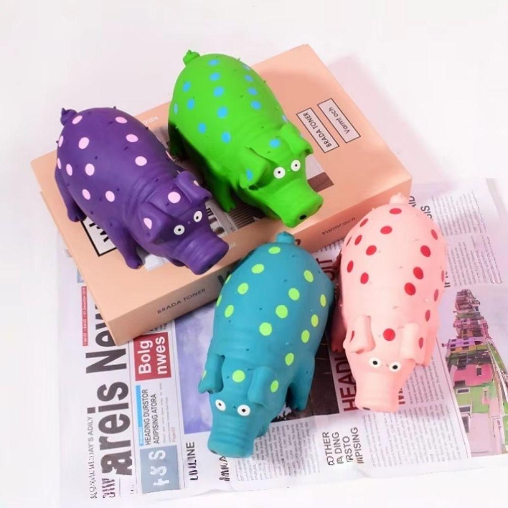 Latex Dog Squeaky Toy Soft Spotted Pig Dog Toy Eco-Friendly Squeaky Pig Dog Toy Pets Playing
