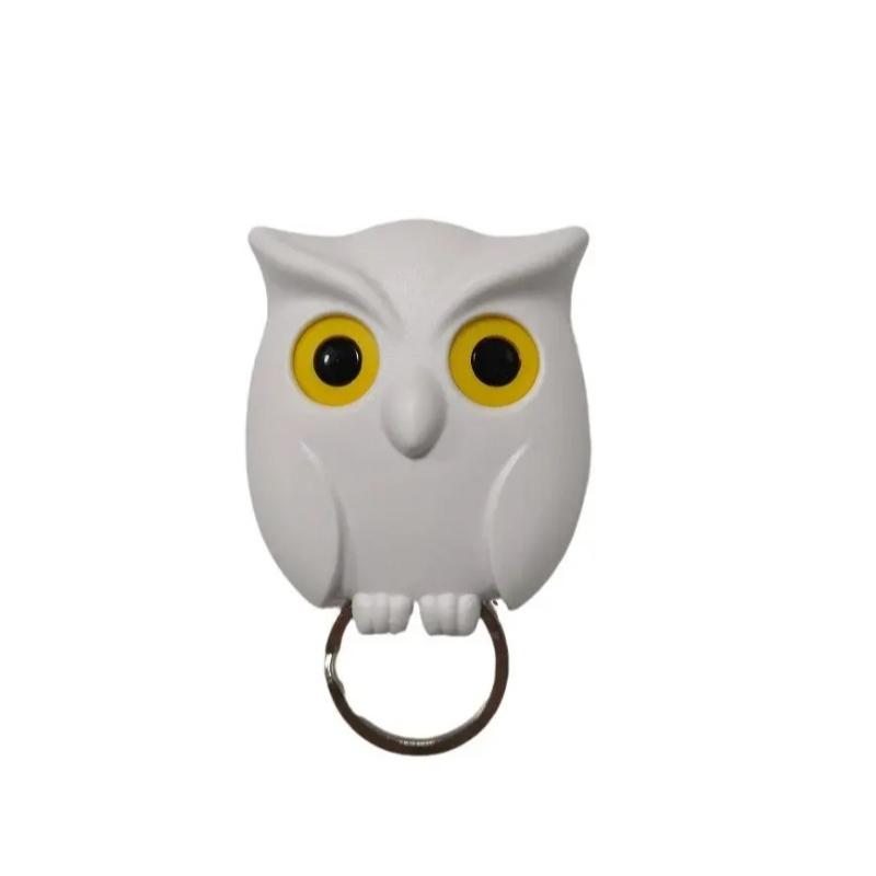 1 Piece Owl Magnetic Key Hook Refrigerator Sticker No Punching Entrance Hall Sticky Hook Door Wall Mounted Key Ring Behind The Door