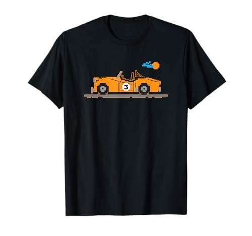 8-Bit Cartoon Triumph TR3 TR 3 British Orange Auto Racing T-Shirt
