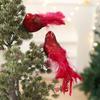 1 Pair Christmas Ornament Imitation Foam Feather Bead Design Christmas Tree Decoration