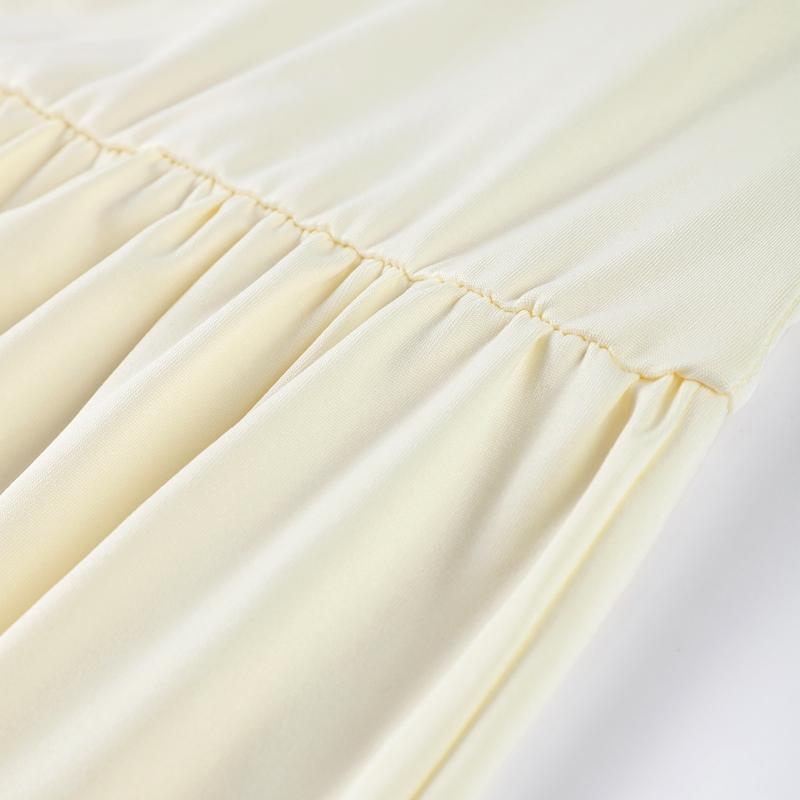 Ruched Elegant 2 Piece Set Women Halter Backless Camisole+Ruffles Loose Skirts Vacation Fashion Trend Classic Outfits