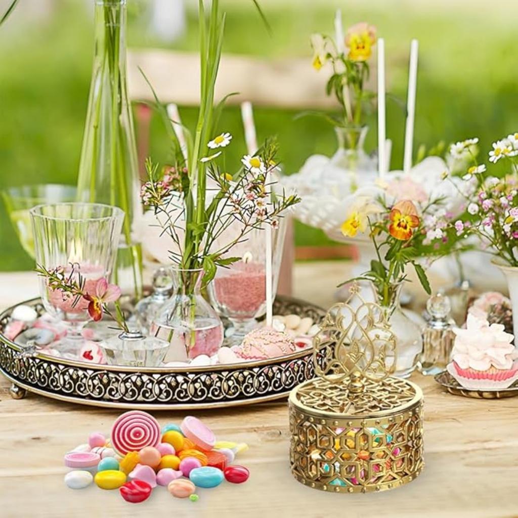 12PCS Candy Boxes with Lid Candy Containers for Ramadan Eid Mubarak Islamic Party Decor Treat Boxes Wedding Favor Boxes Container Candy Jars for Party